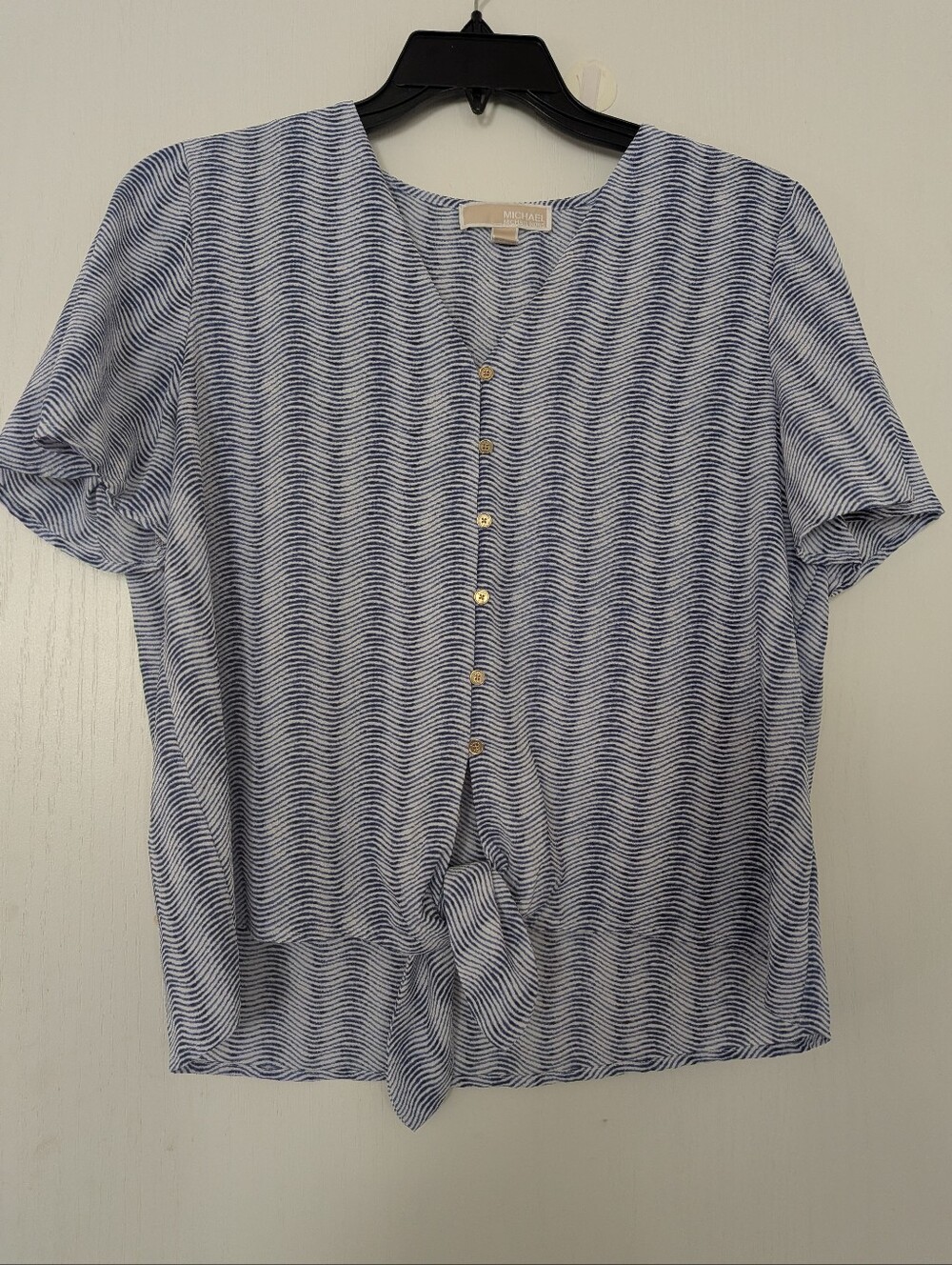 Michael Kors Women's Tie Front Blouse Size L